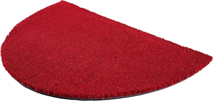 Carpido rutschfeste Kokosmatte - 60 x 90 cm Halbrund Rot - Nachhaltige Naturfaser für den überdachte