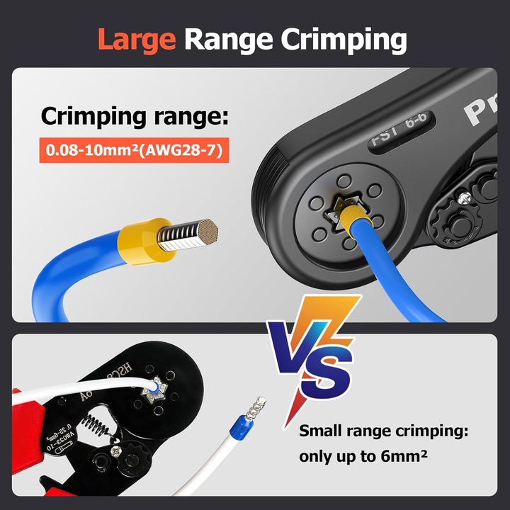 Crimpzangen Aderendhülsen, Preciva Sechskant Crimpzange 0,08-10mm² Aderendhülsenzange Krimpzange Pre
