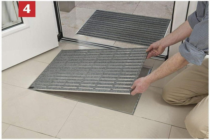 ACO Self® Schuhabstreifer Rips Anthrazit mit Alu Winkelrahmen 75 cm x 50 cm (B x H), 75 cm x 50 cm (