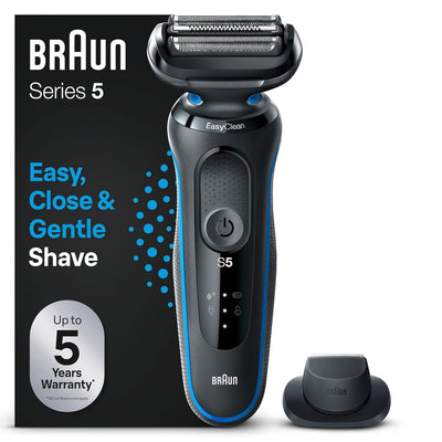 Braun Series 5 Elektrorasierer mit EasyClick Aufsatz & Präzisionstrimmer, Rasierer Herren Elektrisch