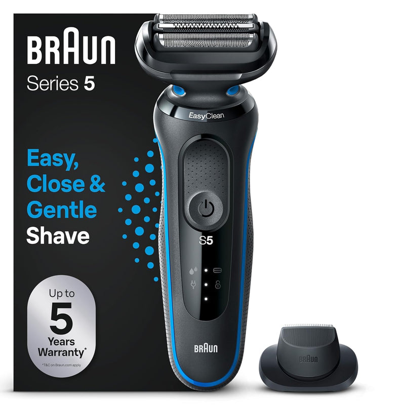 Braun Series 5 Elektrorasierer mit EasyClick Aufsatz & Präzisionstrimmer, Rasierer Herren Elektrisch