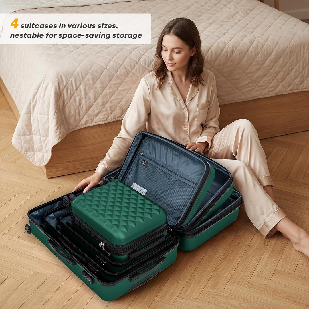 Reisekoffer Suitcase, Erweiterbarer Hartschalenkoffer Trolley mit TSA-Schloss und hochwertigem YKK-R