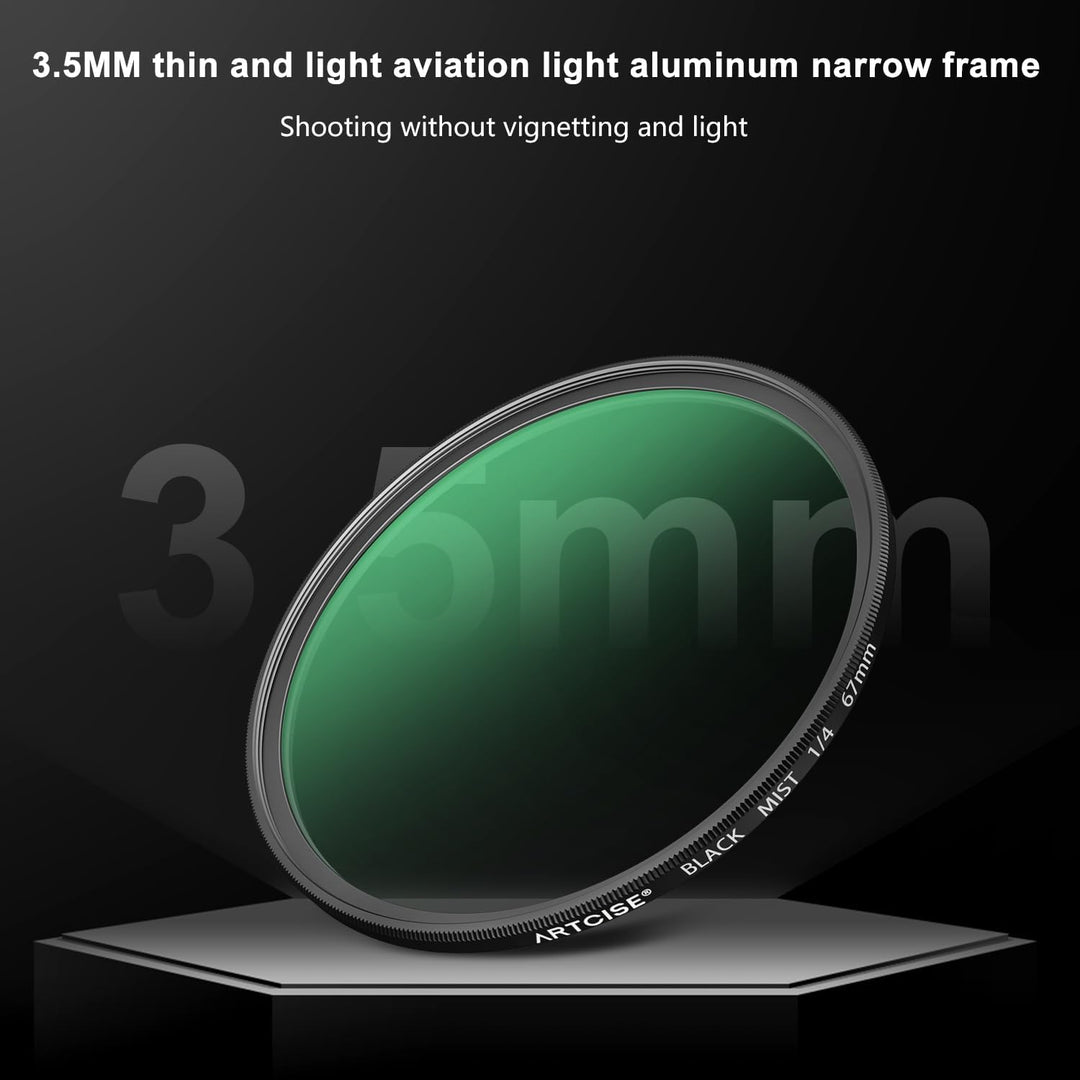 ARTCISE 52 mm schwarzer Diffusionsfilter, 1/4 Filter, Nebel, weiches Licht, Diffusor-Objektivfilter