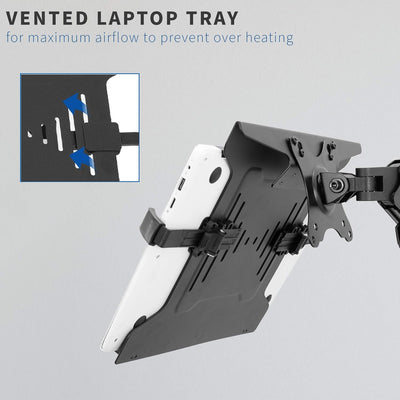 VIVO Mount-V001GL Laptop-Wandhalterung, höhenverstellbar, pneumatisch, verlängerter Arm, voll bewegl