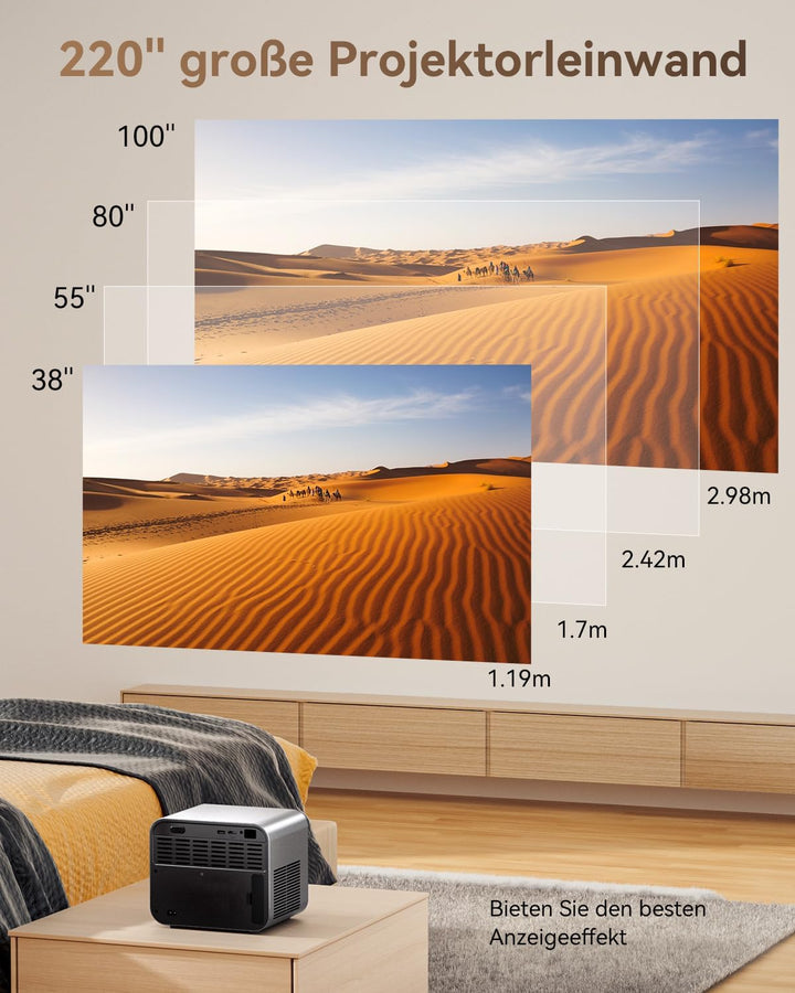 SUREWHEEL SW30 Beamer 4K AutoFokus Video Projektor 20000 Lumen 5G WiFi Blu 1080P Trapezkorrektur/Zoo