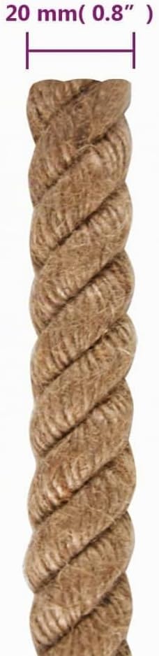 vidaXL Seil 100% Jute 20mm 50m Naturhanf Hanfseil Tauwerk Juteseil Tau Seil 50 m/20 mm, 50 m/20 mm