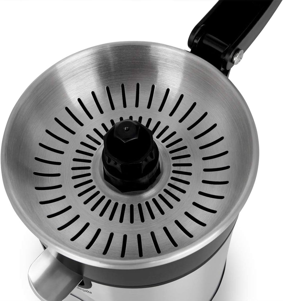 Orbegozo EP 4100 -Elektrische Orangenpresse, mit angewinkeltem Griff, Edelstahl, Profi-AC-Motor von