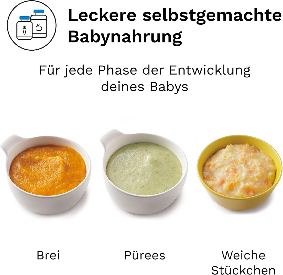 Baby Brezza Food Maker Deluxe – 3-in-1 Babynahrungszubereiter (Dampfgaren, Mixen, Kombi), 800 ml Bab