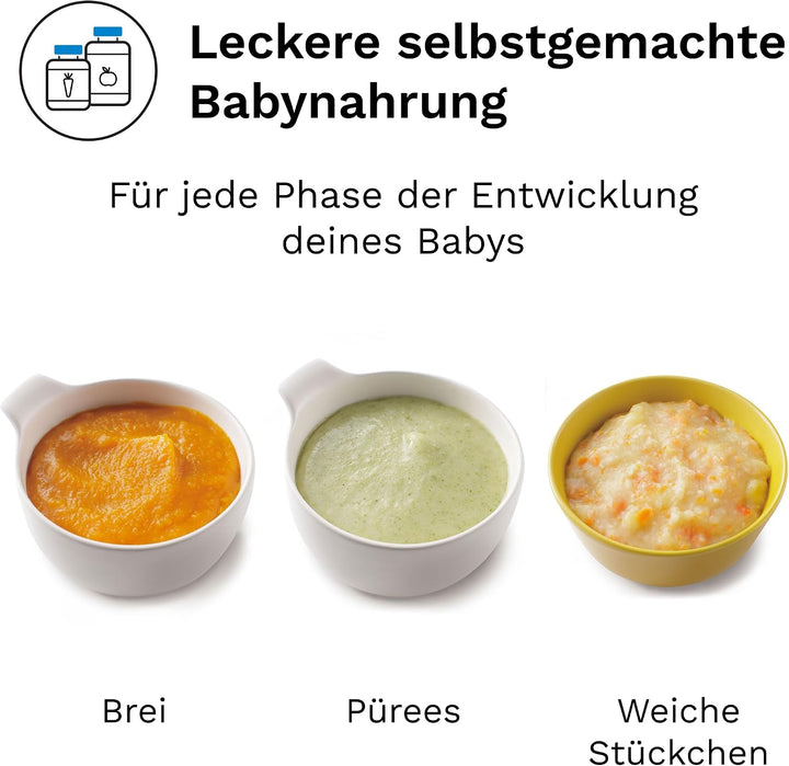 Baby Brezza Food Maker Deluxe – 3-in-1 Babynahrungszubereiter (Dampfgaren, Mixen, Kombi), 800 ml Bab