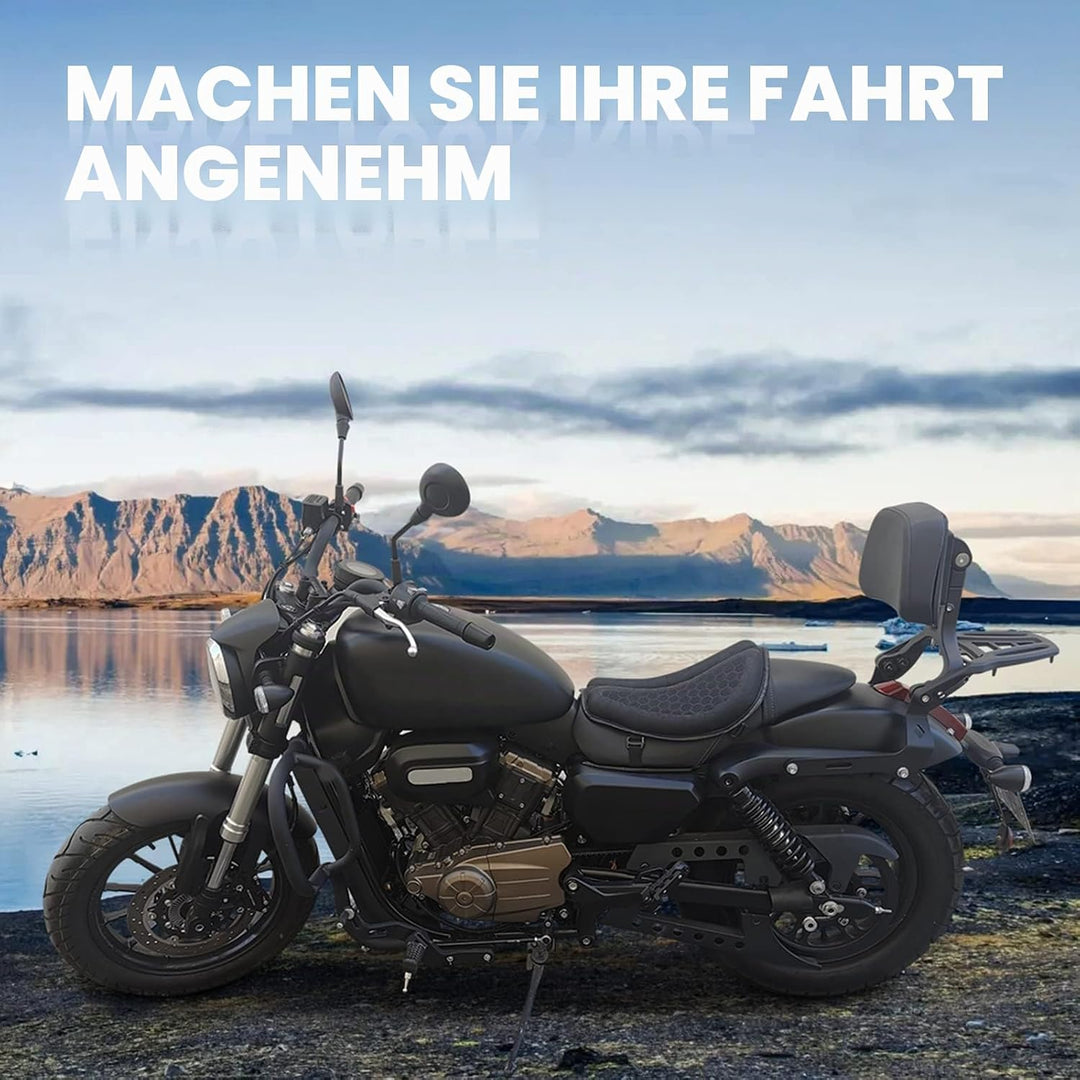 SKYJDM Faltbares Motorrad-Gel-Sitzkissen, grosse 3D-Wabenstruktur, Stossdämpfung und atmungsaktives
