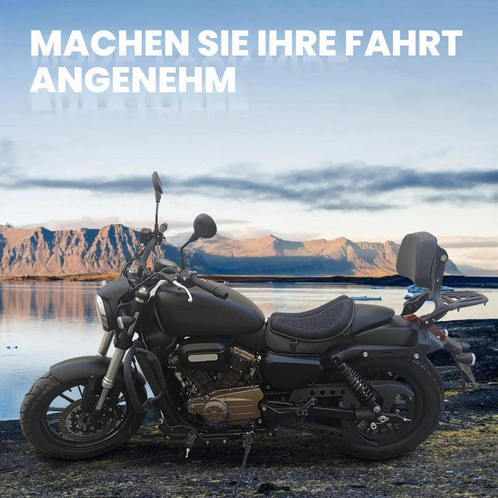 SKYJDM Faltbares Motorrad-Gel-Sitzkissen, grosse 3D-Wabenstruktur, Stossdämpfung und atmungsaktives