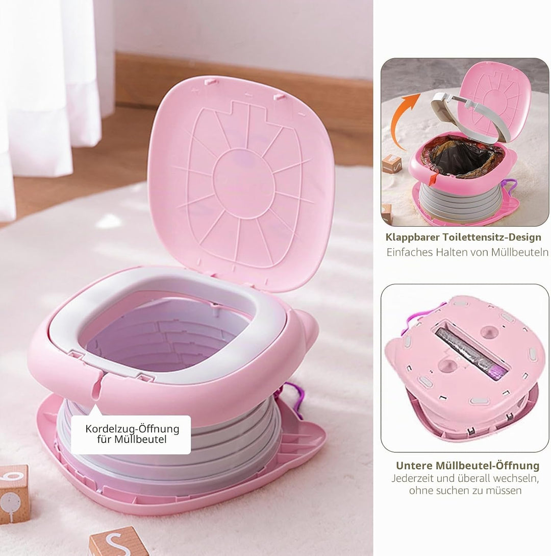 Faltbarer Toilettensitz Kinder,Töpfchen Falttoilette Kinder,Tragbares Reise-Klapptöpfchen,Toilettens