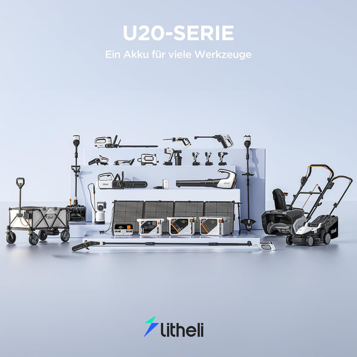 Litheli 20V Akku Bohrschrauber mit 10.000mAh Li-Ion Akku, 60 Nm Maximaldrehmoment, 17+1 Drehmomentst