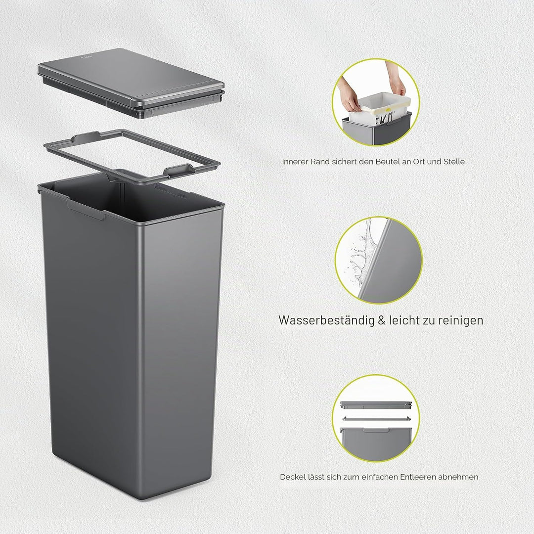 EKO - Morandi Küchenabfalleimer - Plastic Touch Recycling Mülleimer - Perfekt für Küche & Zuhause, d