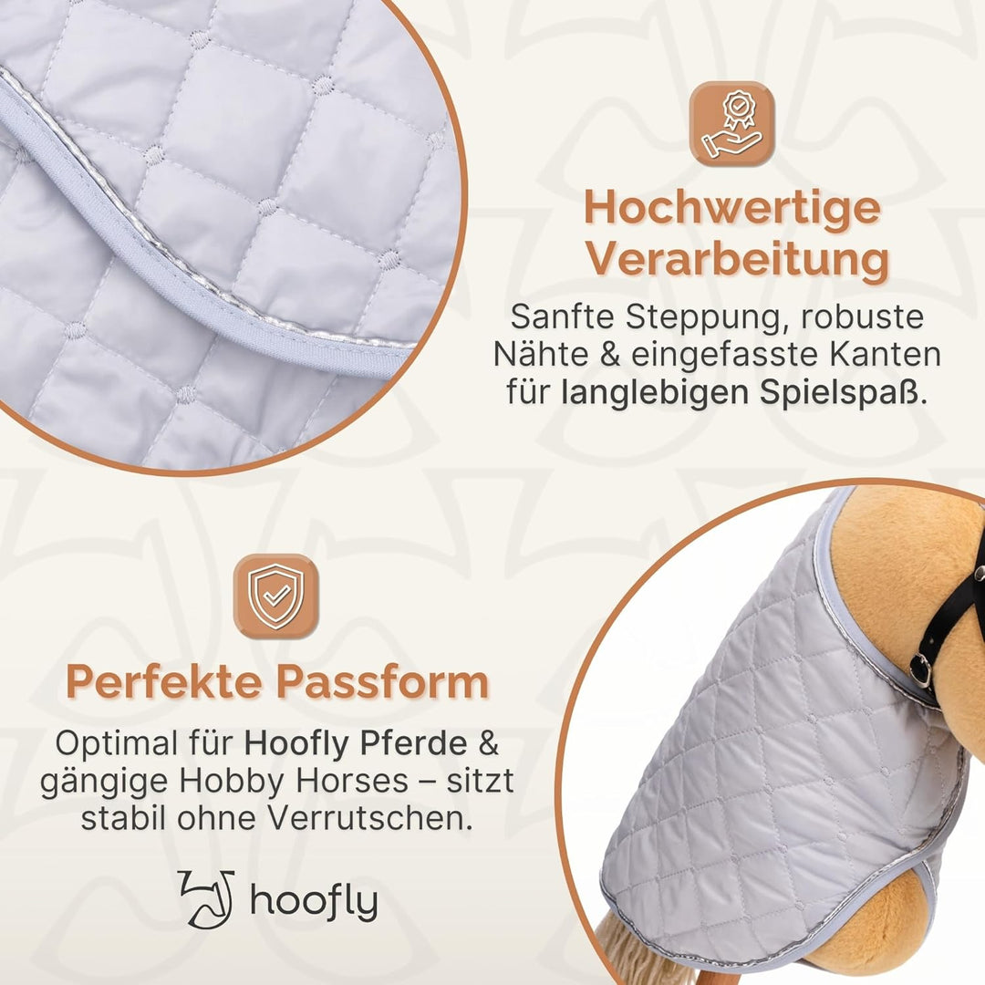 Hobby Horse Zubehör – Decke in Grau, weich & strapazierfähig [TÜV geprüft], hochwertige & stilvolle