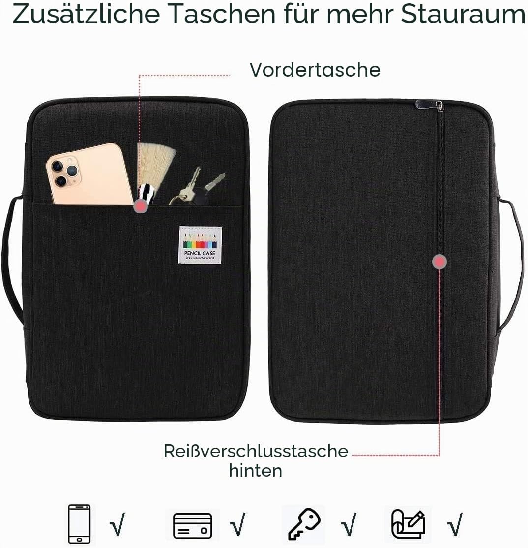 JAKAGO Federmäppchen mit Grosser Kapazität für 304 Buntstifte,Wasserdicht Stifttasche Schreibwaren O