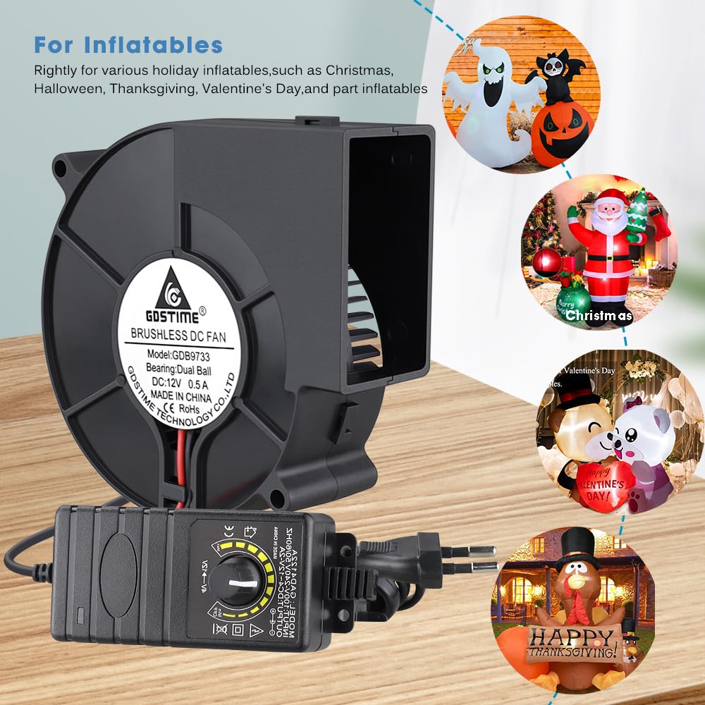 GDSTIME 220V Gebläse Lüfter 230V Turbinen Turbo 9733 Gebläse Lüfter 97 x 33mm Radialventilator Radia