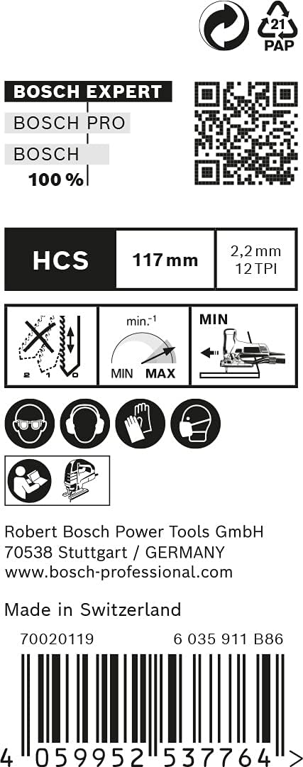 Bosch Professional 25x Stichsägeblatt Expert ‘Wood 2-Side Clean’ T 308 B (für Sperrholz, Massivholz-