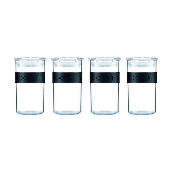 Bodum PRESSO Vorratsgläser, Kunststoff, Black, 0.25 l Schwarz 0.25 l, Schwarz 0.25 l