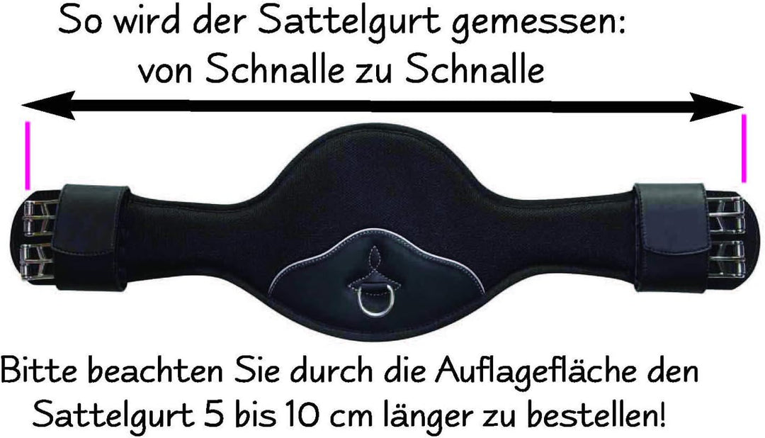 DT Saddlery Kurzgurt Butterfly Länge 90 cm, schwarz Dressurgurt Rainer Gurt 5-10 cm LÄNGER BESTELLEN