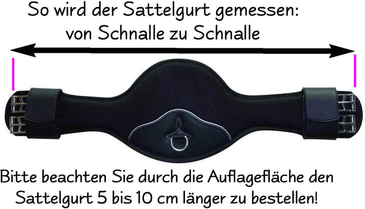 DT Saddlery Kurzgurt Butterfly Länge 90 cm, schwarz Dressurgurt Rainer Gurt 5-10 cm LÄNGER BESTELLEN