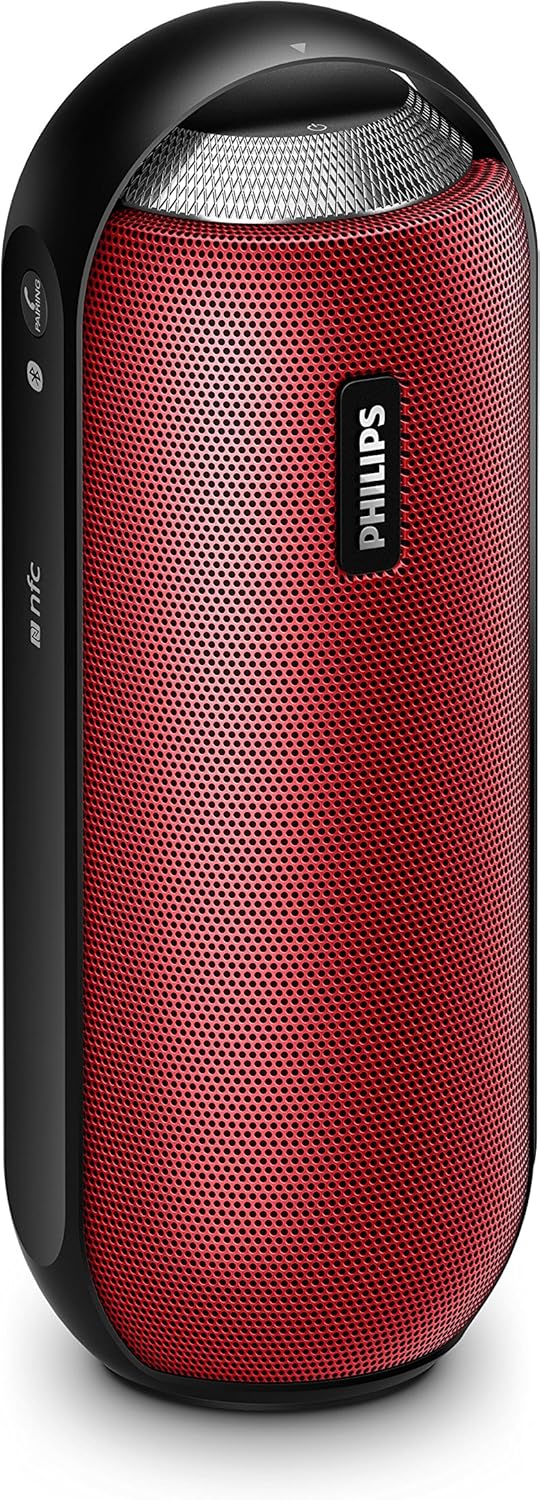 Philips BT6000R/12 tragbarer, kabelloser Lautsprecher (Bluetooth, Spritzwassergeschützt, 12 Watt) ro