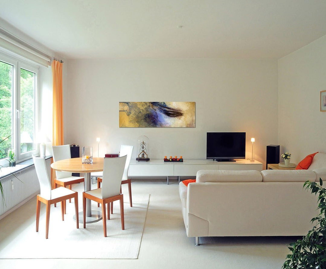 Paul Sinus Art Panoramabild auf Leinwand und Keilrahmen 150x50cm Handmalerei Gesicht Frau