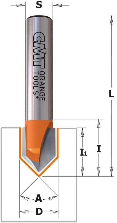 CMT Orange Tools 915.095.11 V (90) HM – Fräser Steckplätze S 8 D 9.5 x 12.7