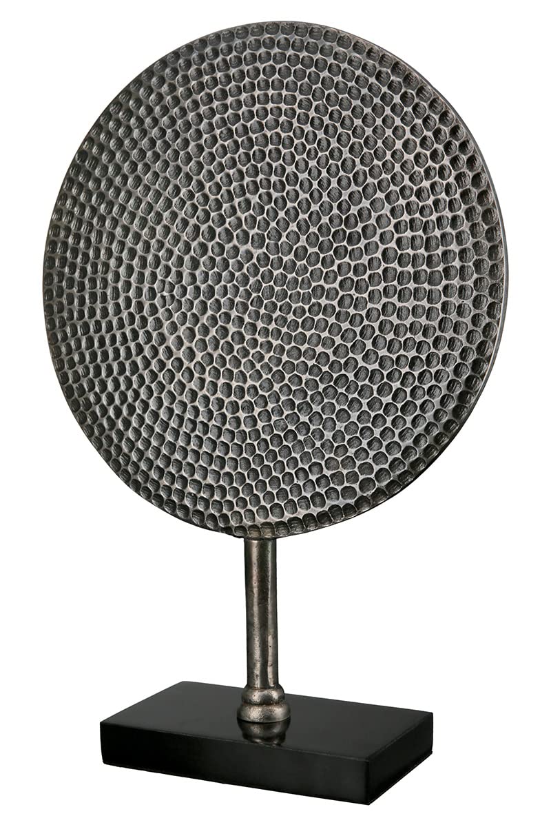 Casablanca modernes Design GILDE Deko Objekt Skulptur Rund - Deko Wohnzimmer Büro - Farbe: Silber -