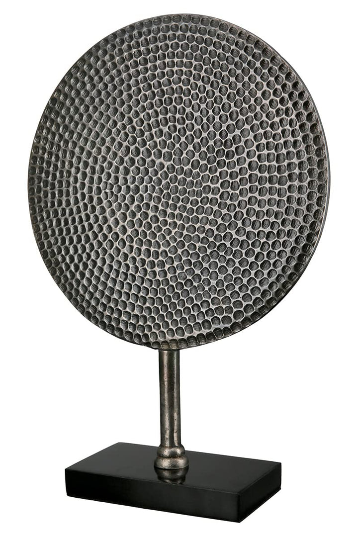 Casablanca modernes Design GILDE Deko Objekt Skulptur Rund - Deko Wohnzimmer Büro - Farbe: Silber -
