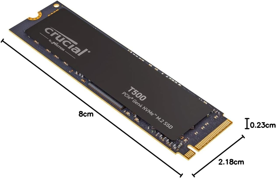 Crucial T500 1TB PCIe Gen4 NVMe M.2 Interne Gaming SSD, bis zu 7300MB/s, Laptop und Desktop kompatib