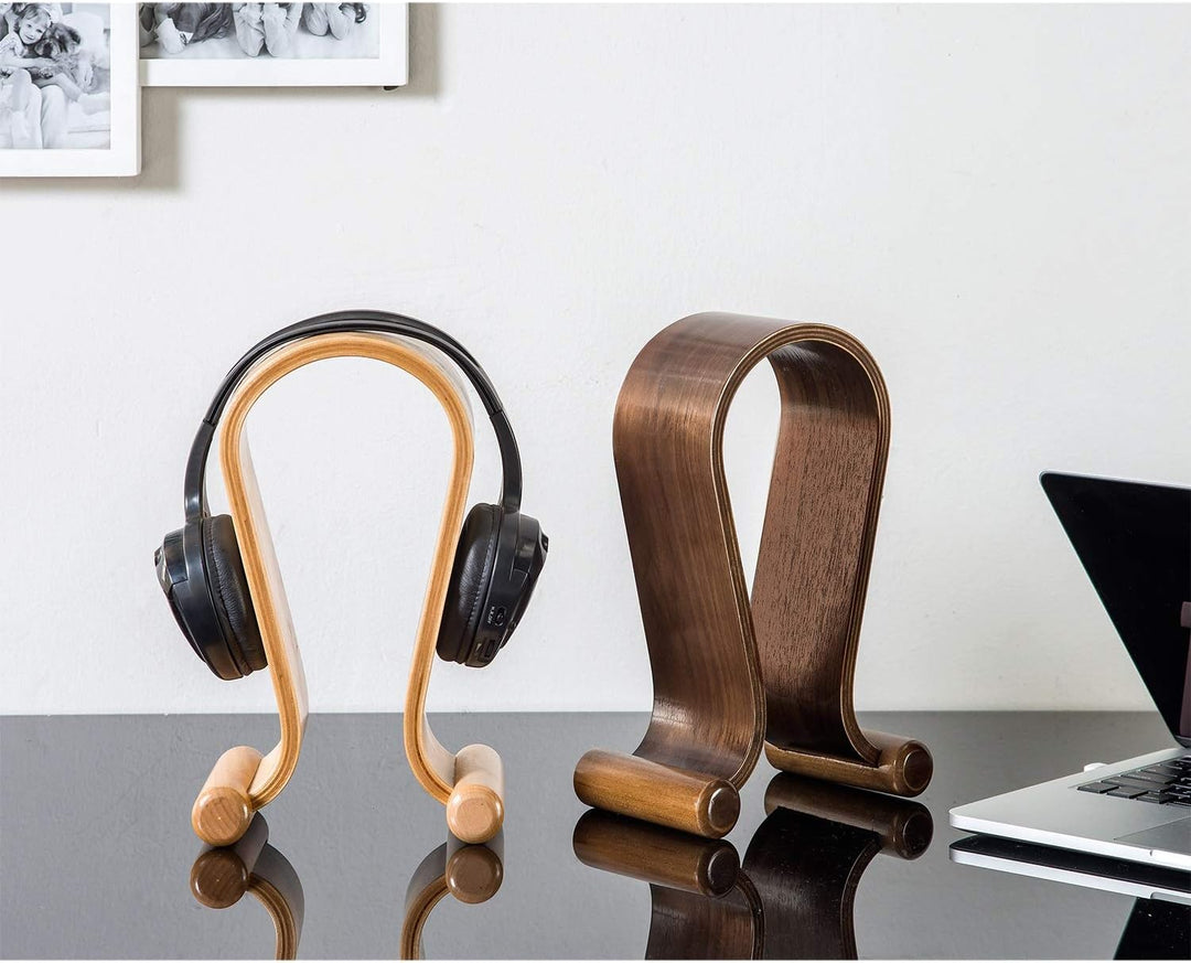 Maclean MC-815 Kopfhörerständer aus Holz | Universal Halter für Over-Ear Headsets | Stabil & Dekorat