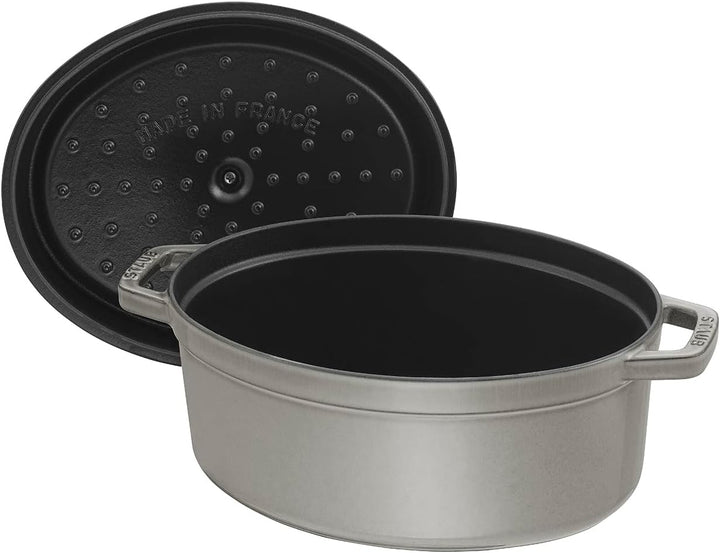 STAUB Cocotte, Gusseisen Bräter mit Deckel, 31 cm, 5,5 L, Oval, Alle Herdarten inkl Induktion, Made