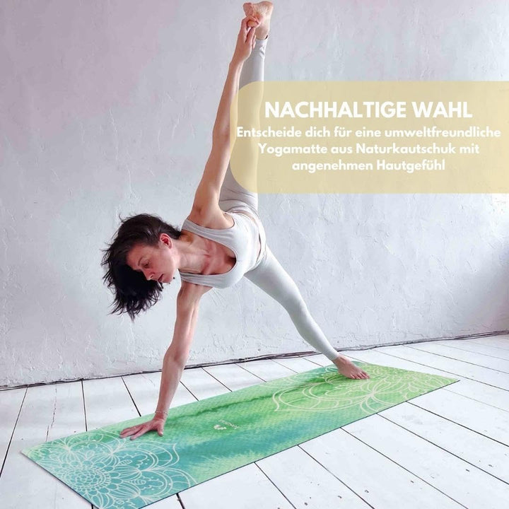 Yogamatte aus Naturkautschuk I Hot Yoga Mikrofaser Matte I Bikram Yogamatte Maschinenwaschbar I Ying