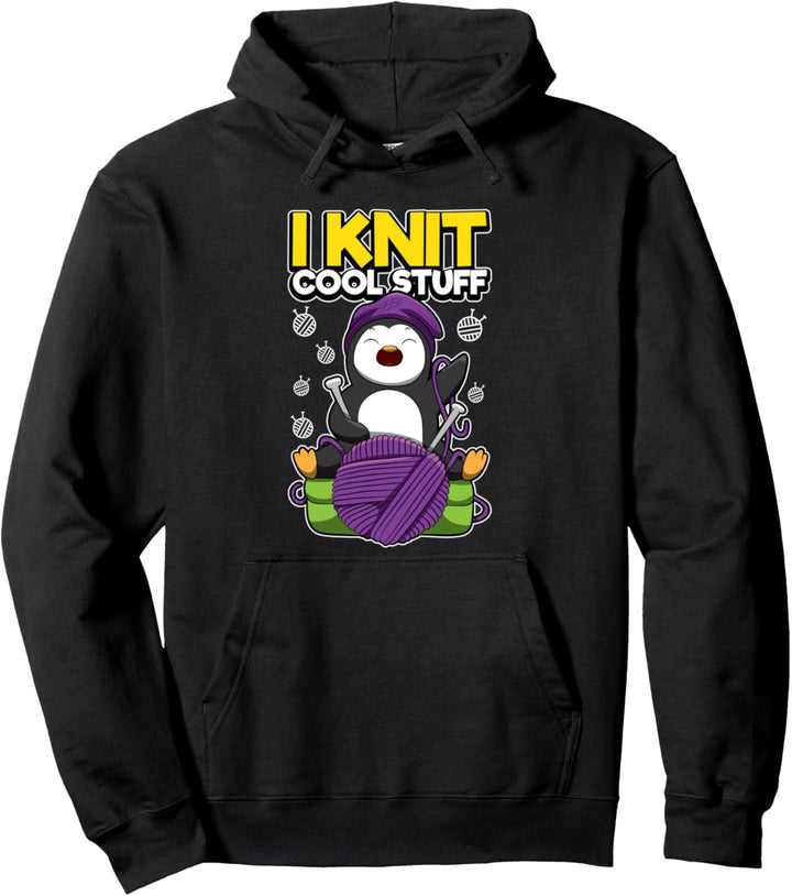 I Knit Cool Stuff - Pinguin Wollknäuel Spruch - Stricken Pullover Hoodie