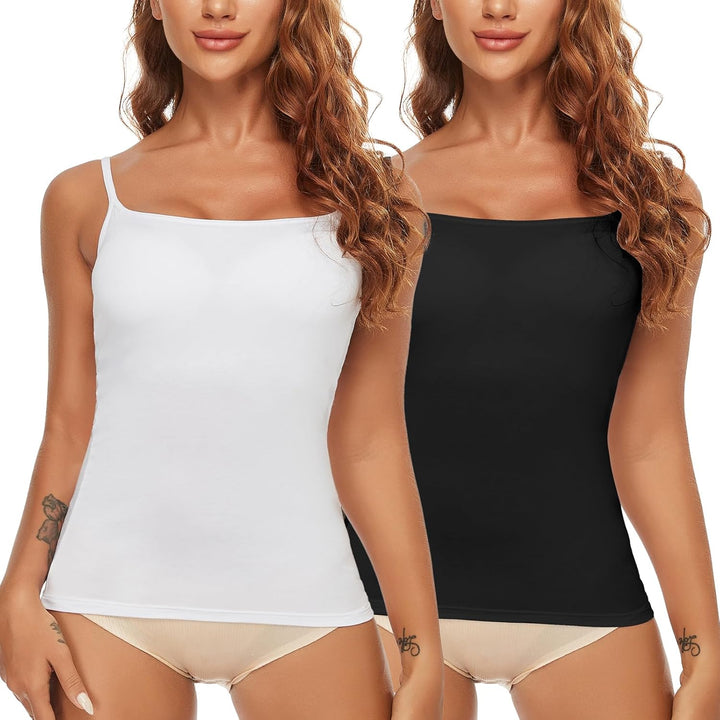 SLIMBELLE Damen Unterhemd BH Hemd Seamless Tank Top mit entfernbaren Cups Bauchweg Shapewear Top Ohn