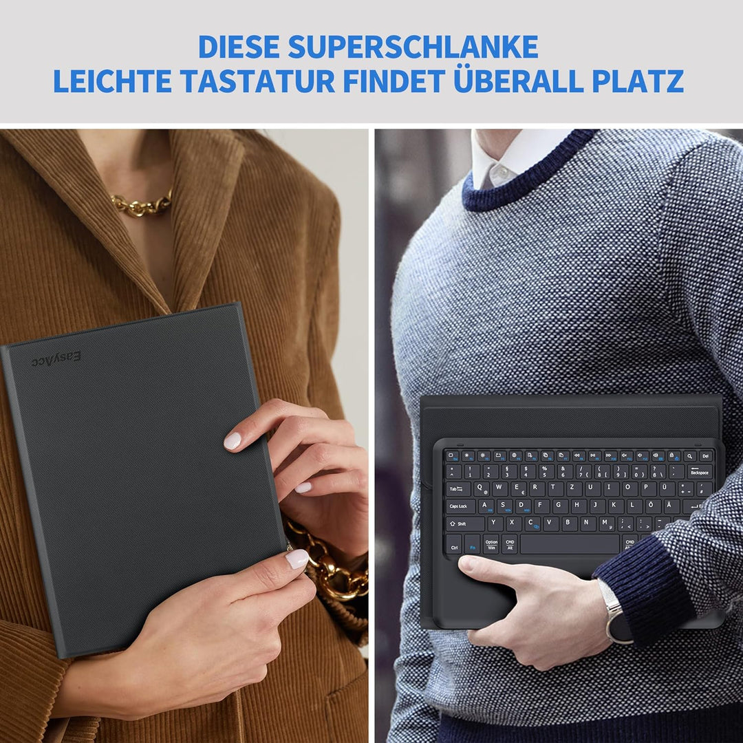 EasyAcc Tastatur Hülle Kompatibel mit Lenovo Tab P12 2023 12,7 Zoll mit Stifthalter, Tastatur Magnet