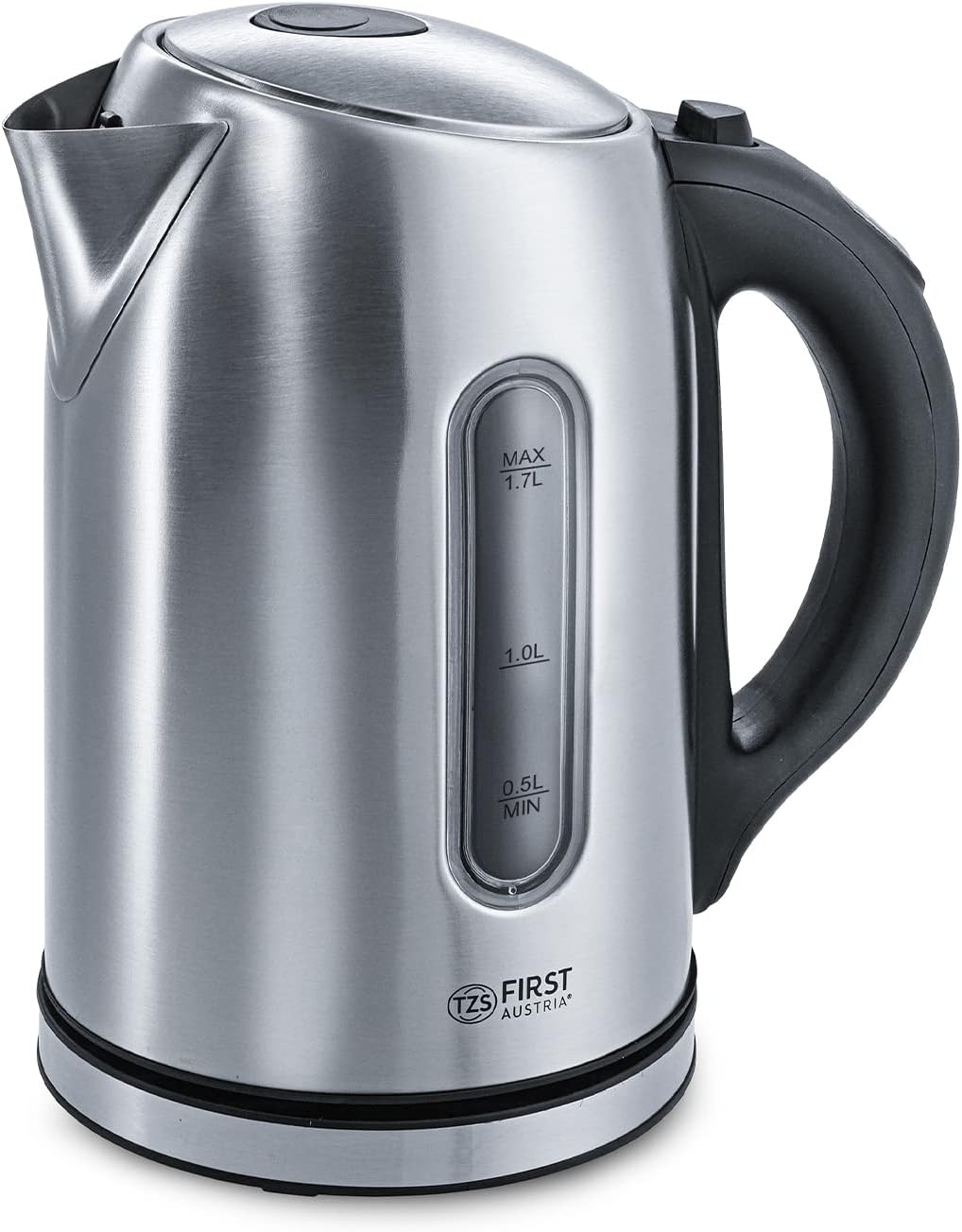 TZS First Austria Edelstahl Wasserkocher 2200W, 1,7 L, Temperatureinstellung 60-100 Grad, Warmhaltef