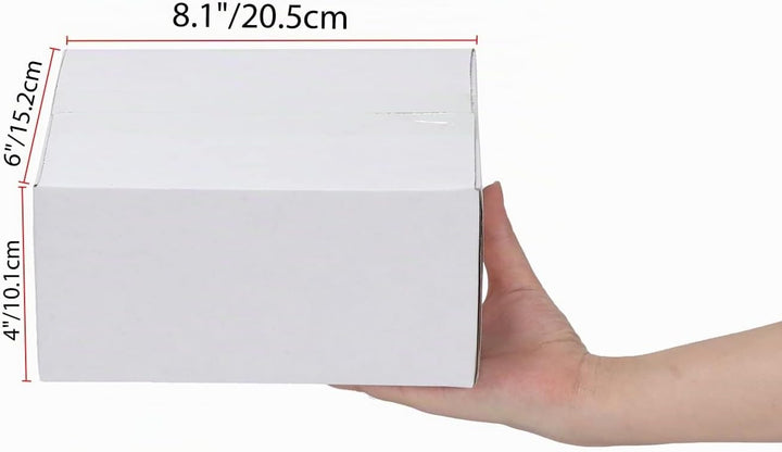 EYMPEU 40 Stück 20,3x15,3x10,2cm Weisse Versandkarton, Kartons für Gegenstände, Spielzeug, Schreibwa