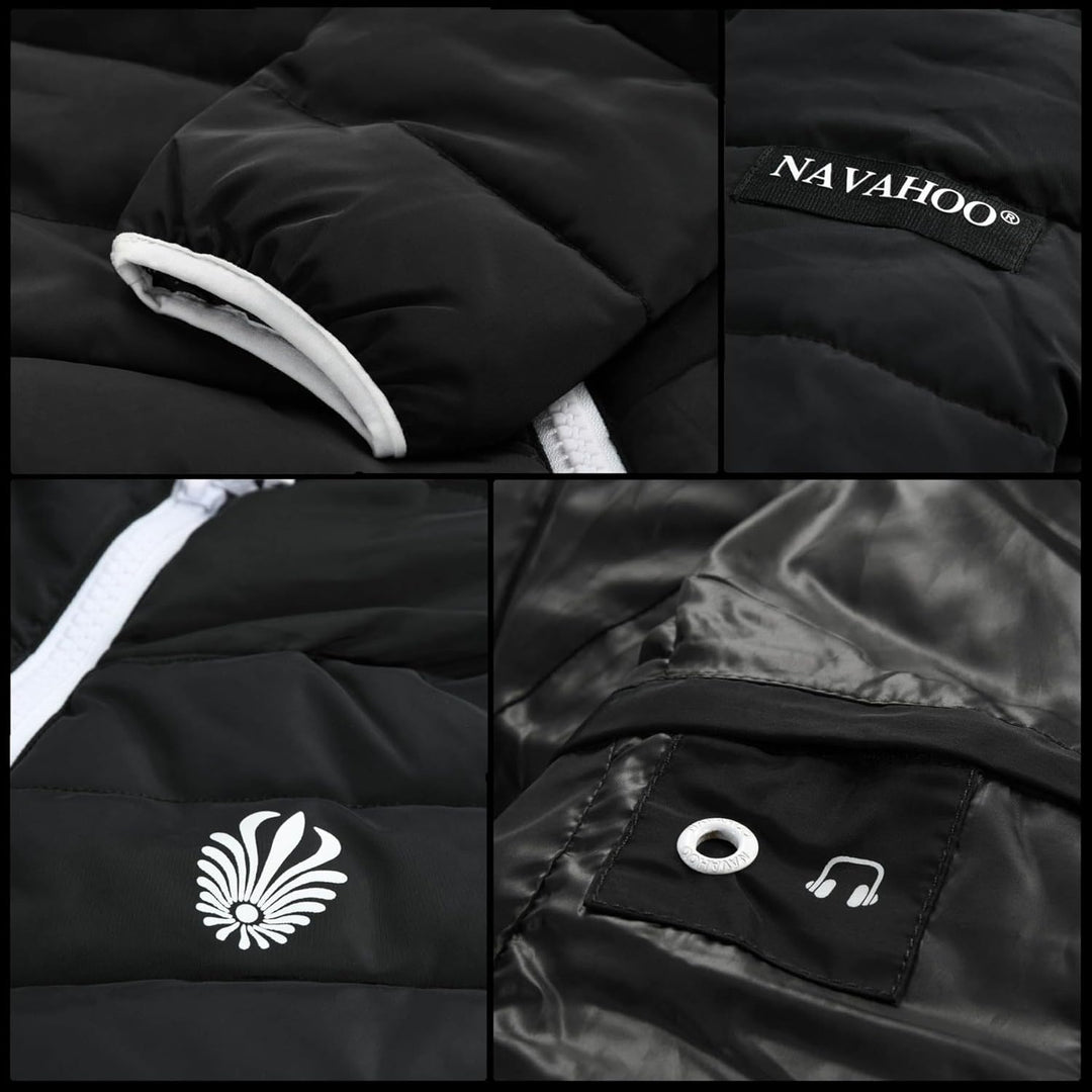 Navahoo Damen Jacke Steppjacke Übergangsjacke gesteppt Stepp Herbst B675 XS Schwarz, XS Schwarz