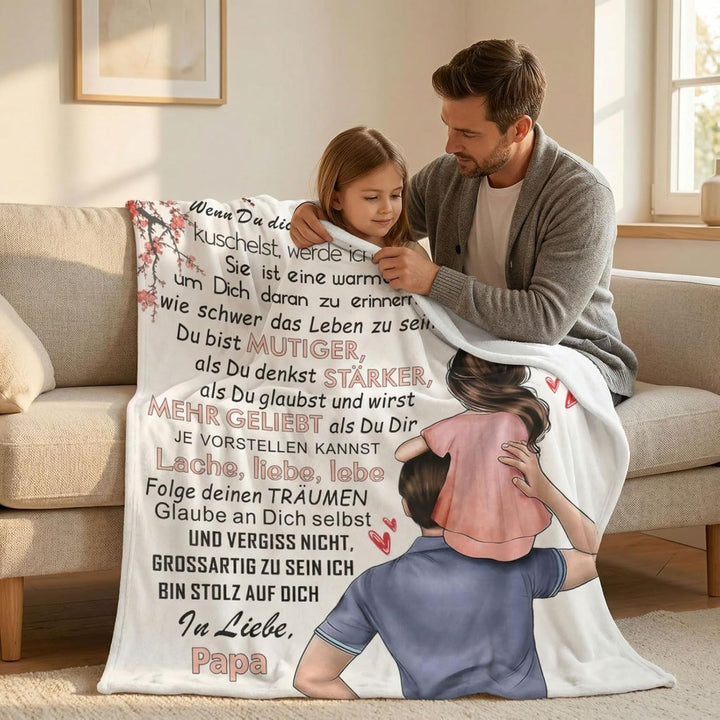 Personalisierte Kuscheldecke an Meine Tochter Von Papa, Super Weiche Decke, Decke von Vater an die T