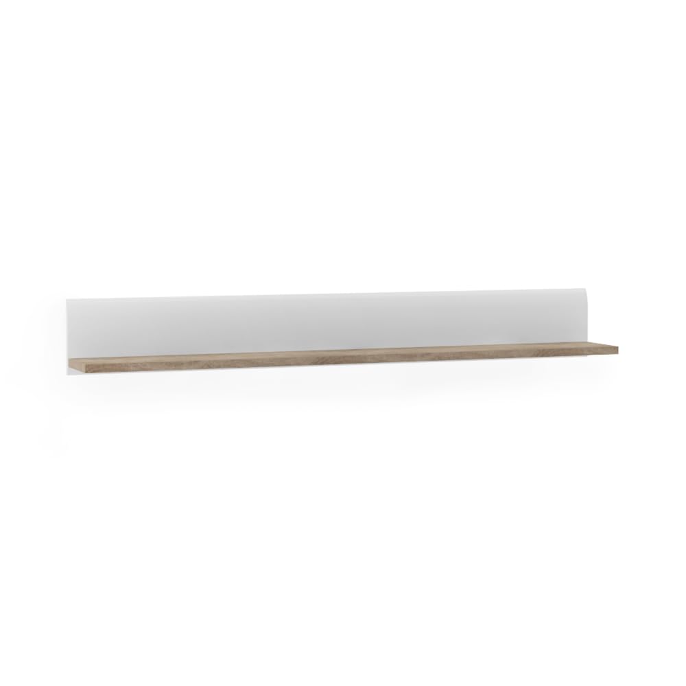 Lomadox Wandboard, 150cm, in weiss mit Trüffel Eiche Nb., B/H/T ca. 150/19,5/20 cm