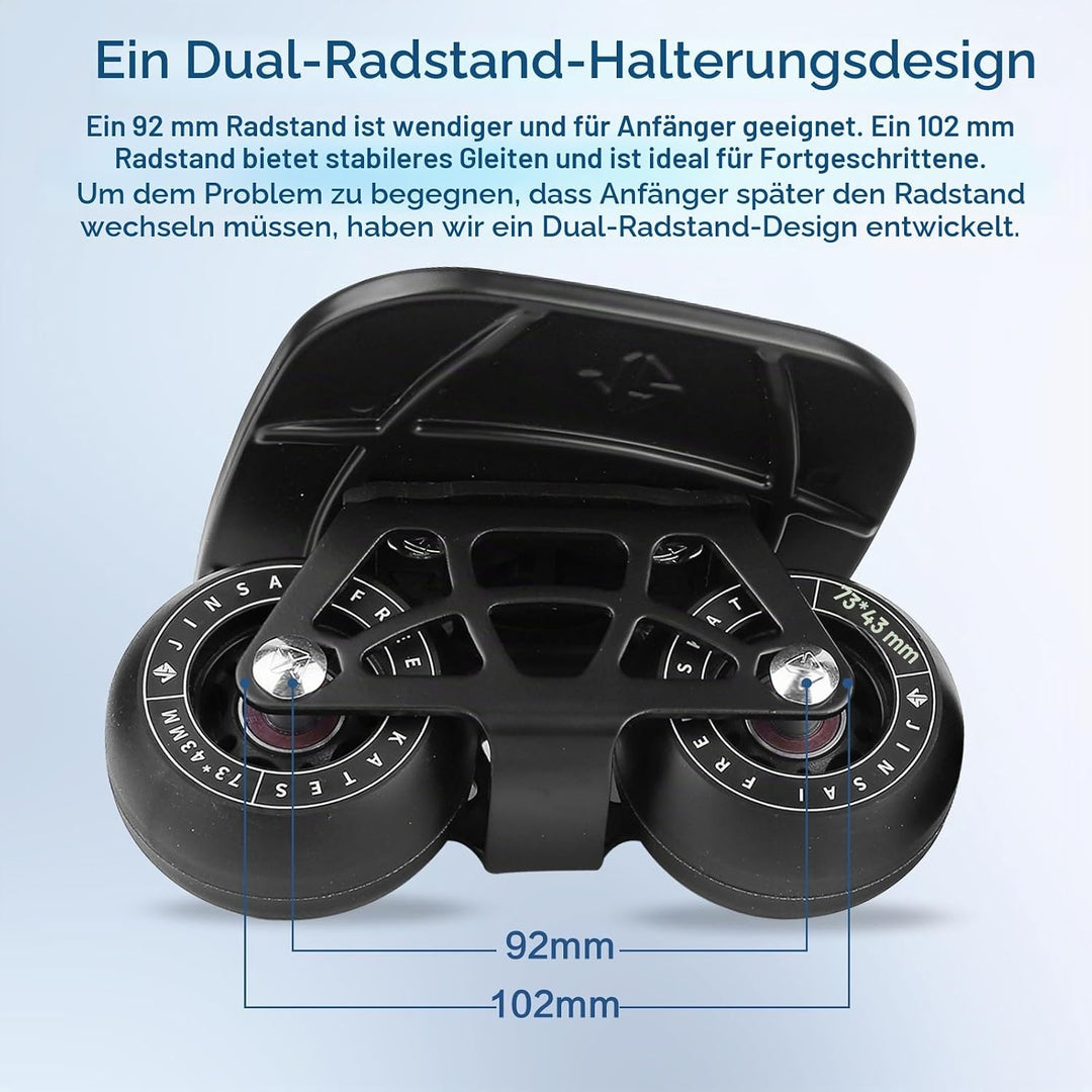 Free Skates Tragbare Rollschuhe mit Aluminium-Legierung, rutschfest, Board Split Skateboard mit PU-R