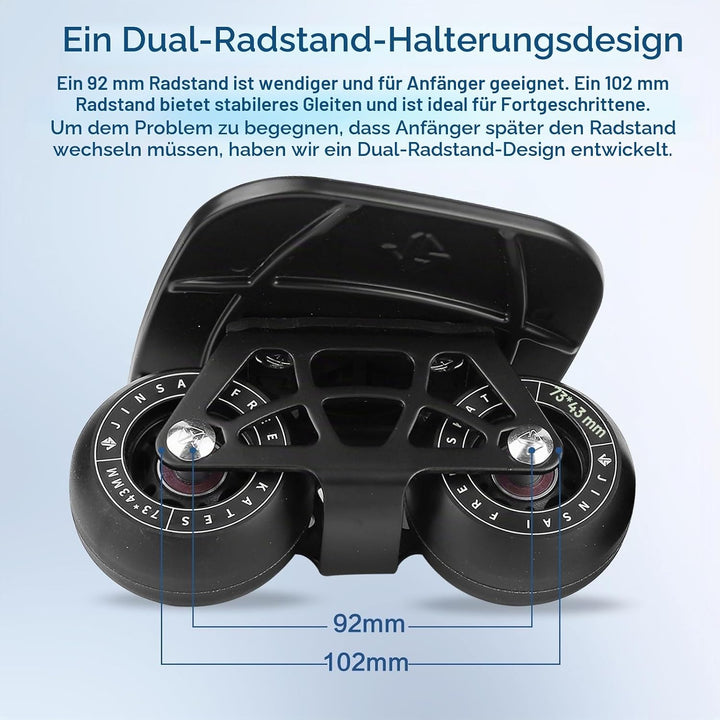 Free Skates Tragbare Rollschuhe mit Aluminium-Legierung, rutschfest, Board Split Skateboard mit PU-R