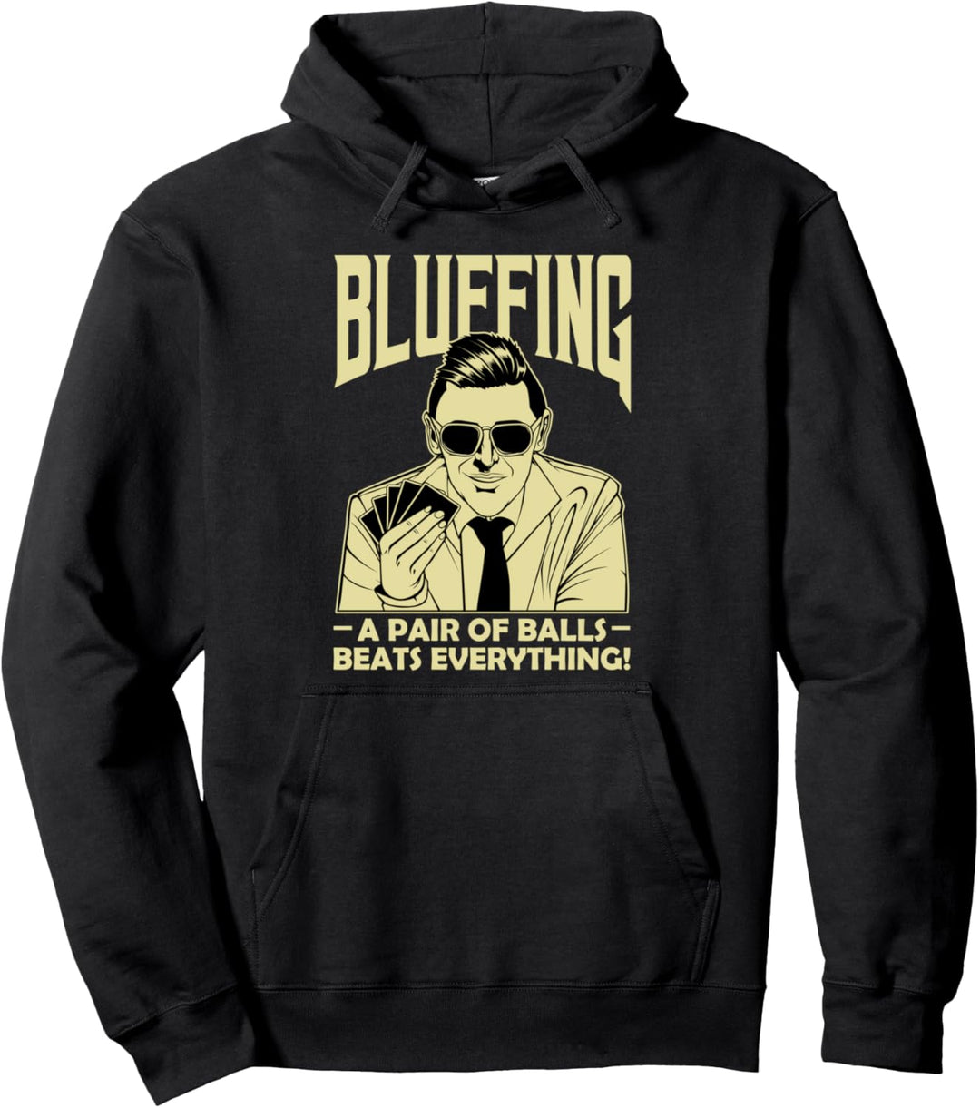 Poker Spieler Bluffen Bluffer Chips Kartenspieler Casino Pullover Hoodie