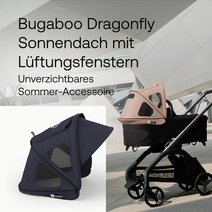 Bugaboo Dragonfly Sonnendach mit Lüftungsfenstern, ausziehbar für zusätzlichen und optimalen Sonnens