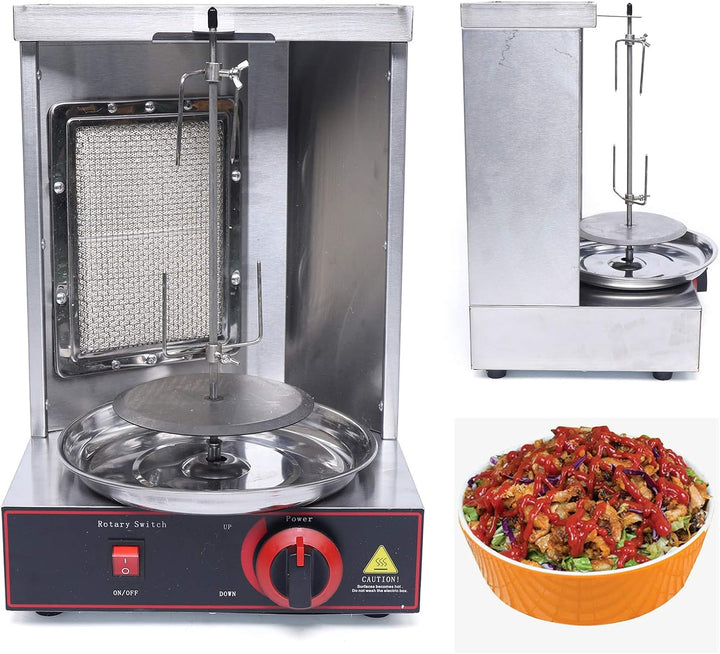 Dönergrill Gas Kebab Machine, Edelstahl Elektrischer Vertical Shawarma Broiler Gyrosgrill 360° Drehb