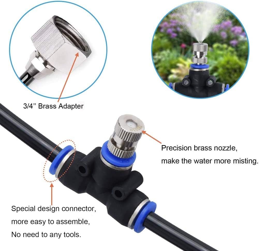 Hydrogarden Outdoor Misting System Sprühnebel Kühlung Terrasse Garten Gewächshaus Pavillon Wasserzer