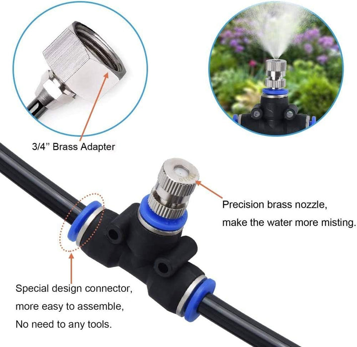 Hydrogarden Outdoor Misting System Sprühnebel Kühlung Terrasse Garten Gewächshaus Pavillon Wasserzer