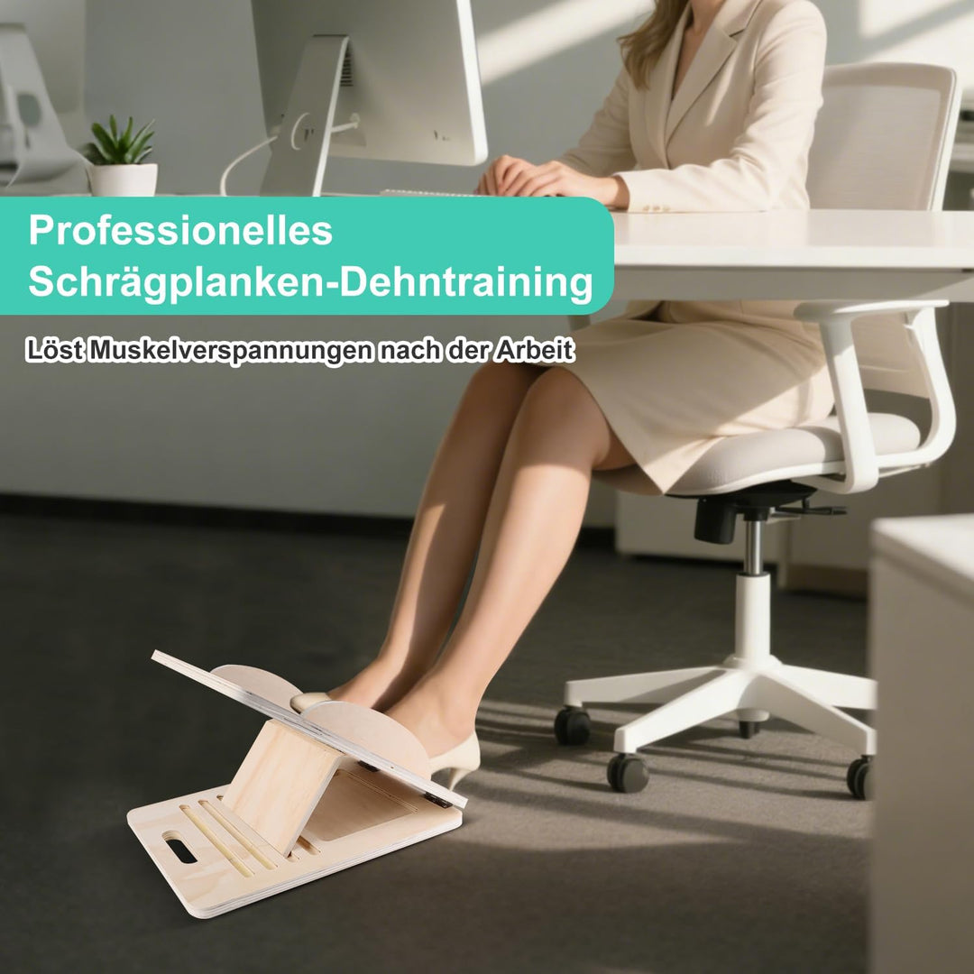 Wadendehner Balance Board Schrägbrett Verstellbares Slant Board aus Holz Portable Gleichgewichtstrai